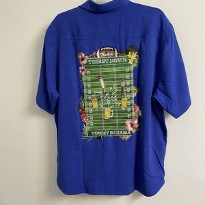 Tommy Bahama Large Embroidered Thirst Down SS Blue Button Down‎ NWT